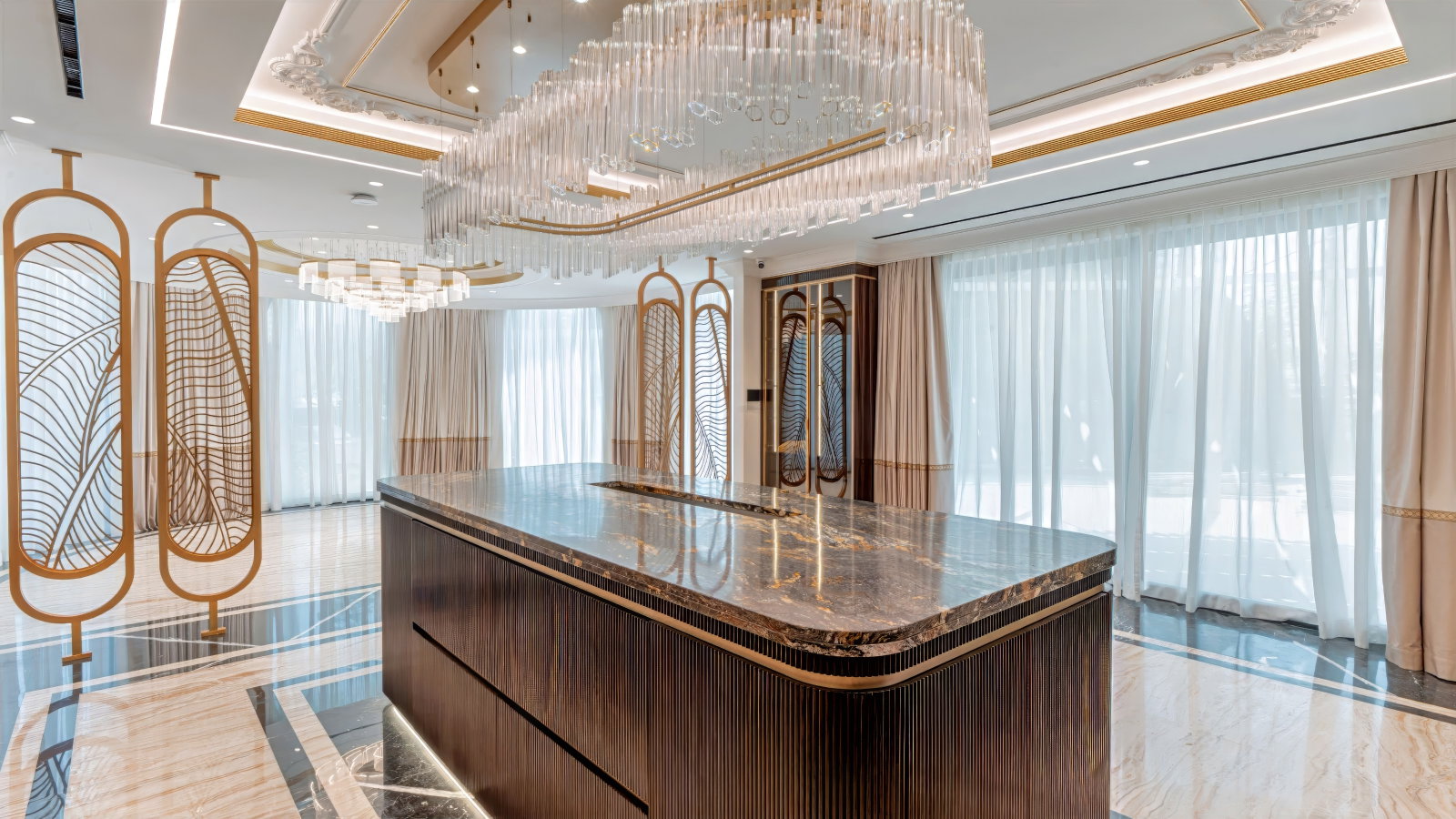 Exquisite Interior Fit-Out for Palm Jumeirah Villa Renovation: Premium Marble Installation Expertise