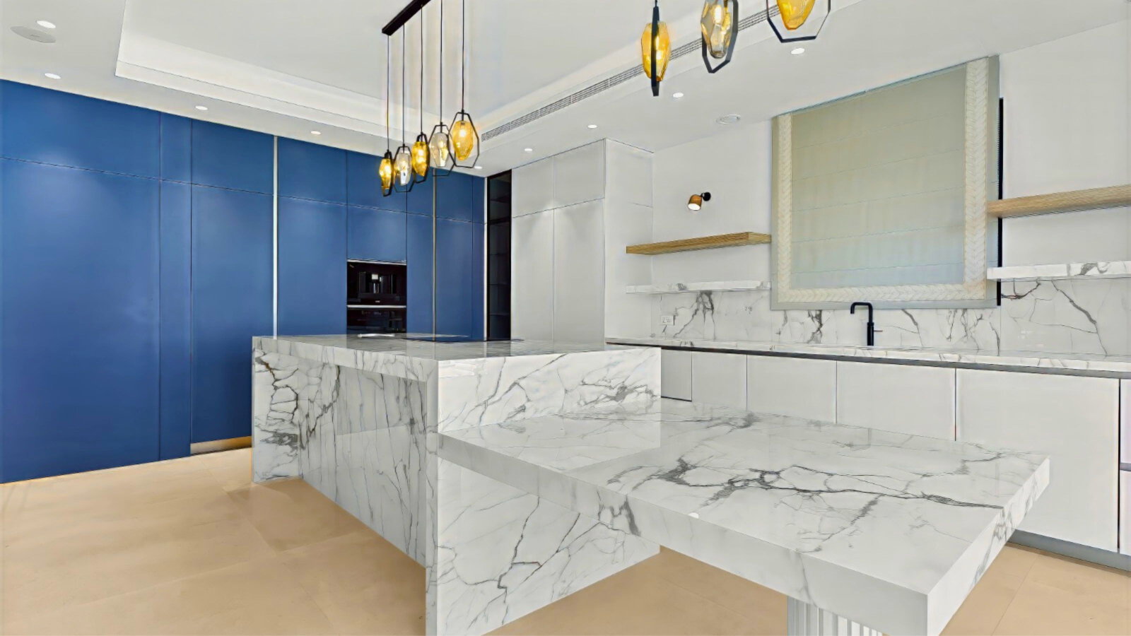 Bespoke Joinery Solution featuring Modern Kitchen & Home Office at Luxury Villa in Meadows Dubai