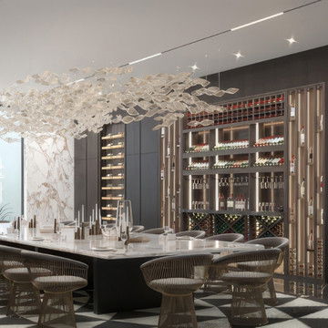 Customized Lighting and Furniture for Dining Room Interior Design