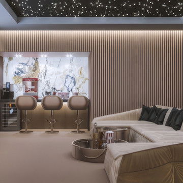 Home Cinema in High Definition Technology and Customized Furniture Setting