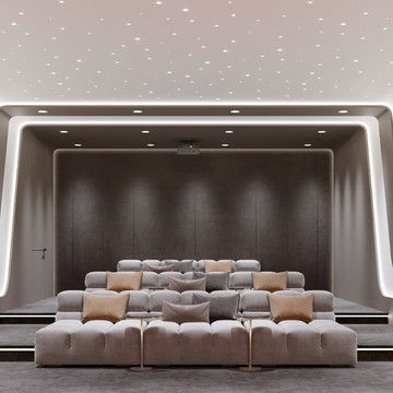 Modern Futuristic Home Cinema Design and Fit-out