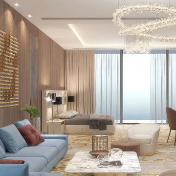 Luxurious Bedroom Interior Design with a Spacious Sitting Area