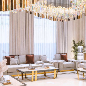 ارتقاء الحياة الفاخرة: تصميم غرفة المعيشة للفلل من أنطونوفيتش ديزاين