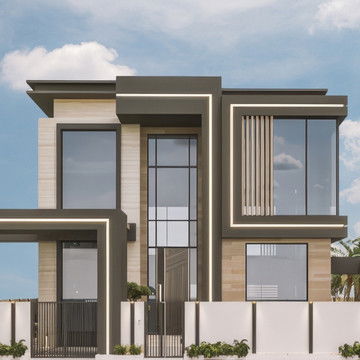 تنفيذ تصميم خارجي ومناظر طبيعية حديث في هند مدينة دبي