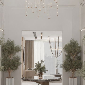 Elevating Elegance: Modern Aesthetic Foyer Interior Design for Al Barari Villa Dubai