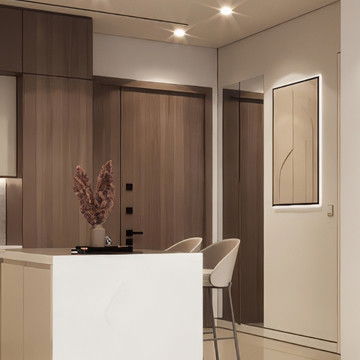Effortless Sophistication: Modern Apartment Oasis with a Functional Minimalist Kitchen