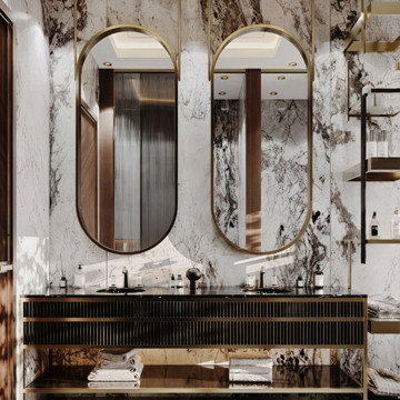 تصميم حمامات حديثة فاخرة وتخطيط فسيح