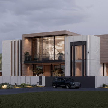 تصميم خارجي لفيلا فاخرة حديثة في دبي هيلز