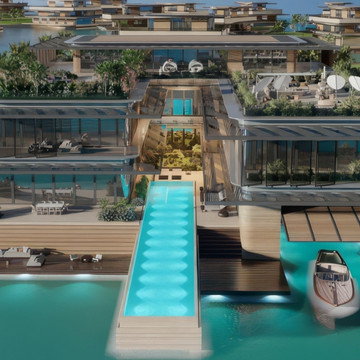تنفيذ تصميم واجهة فيلا ومناظر طبيعية بمستوى عالمي في جزر العالم دبي