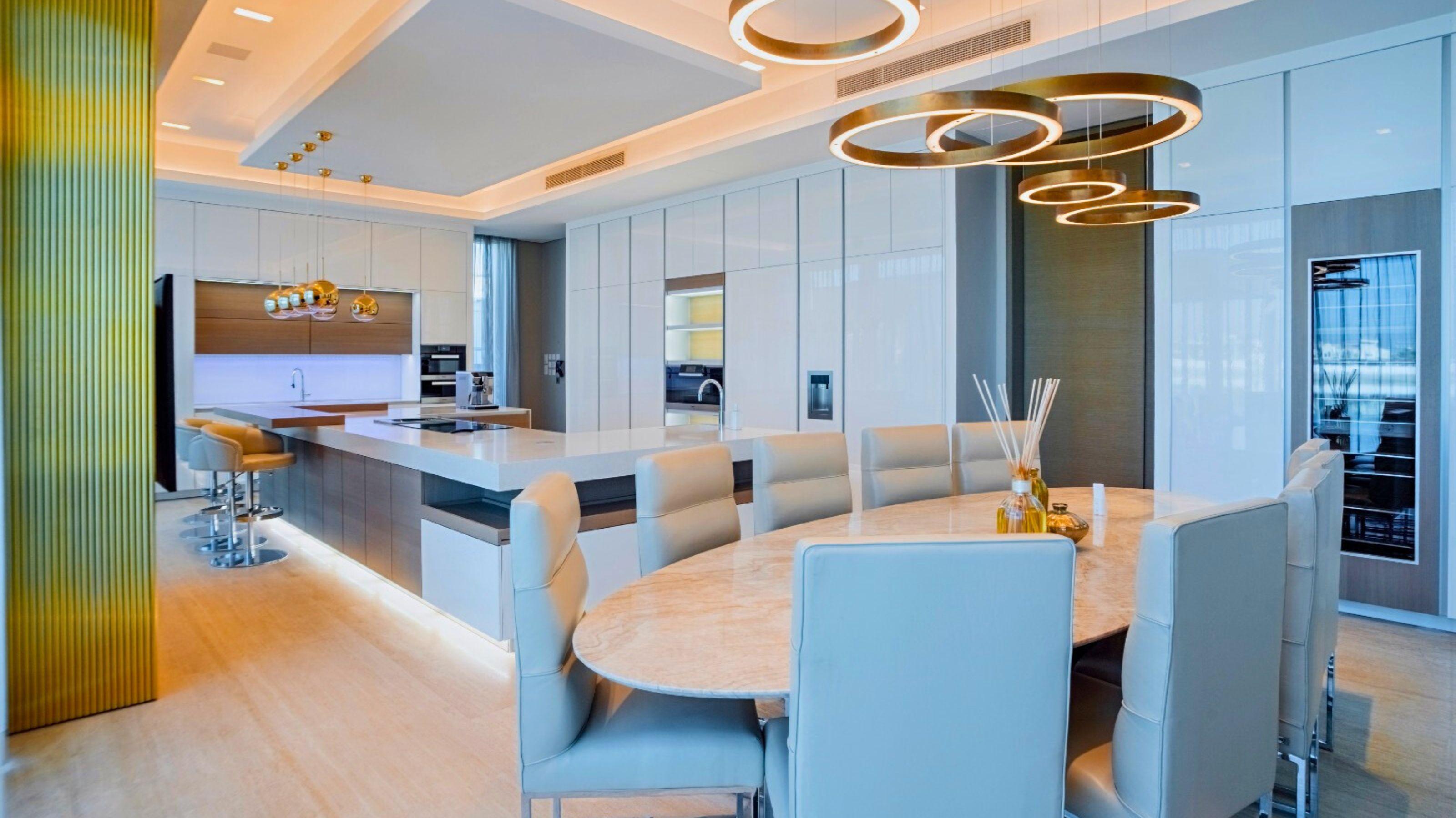 An Iconic Dining & Kitchen Interior for a Palm Jumeirah Luxury Villa