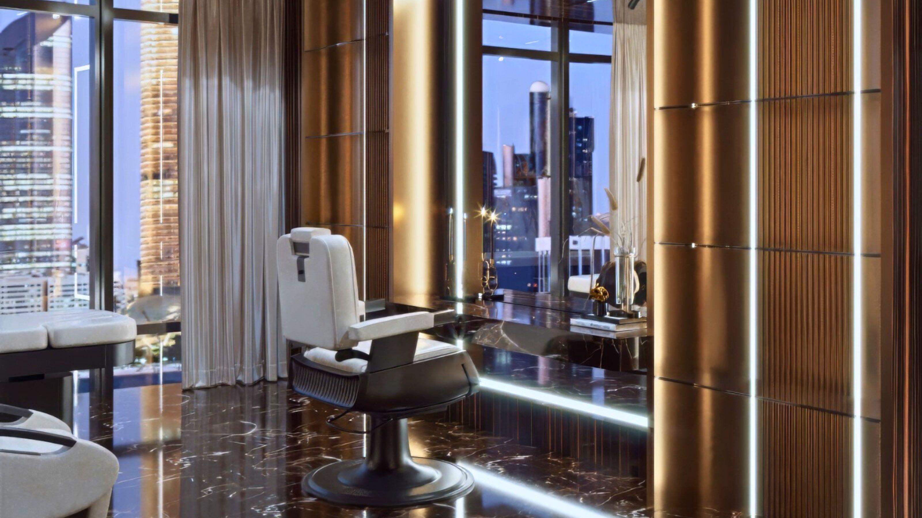 Luxurious Salon Interior Design in Burj Khalifa Penthouse Dubai