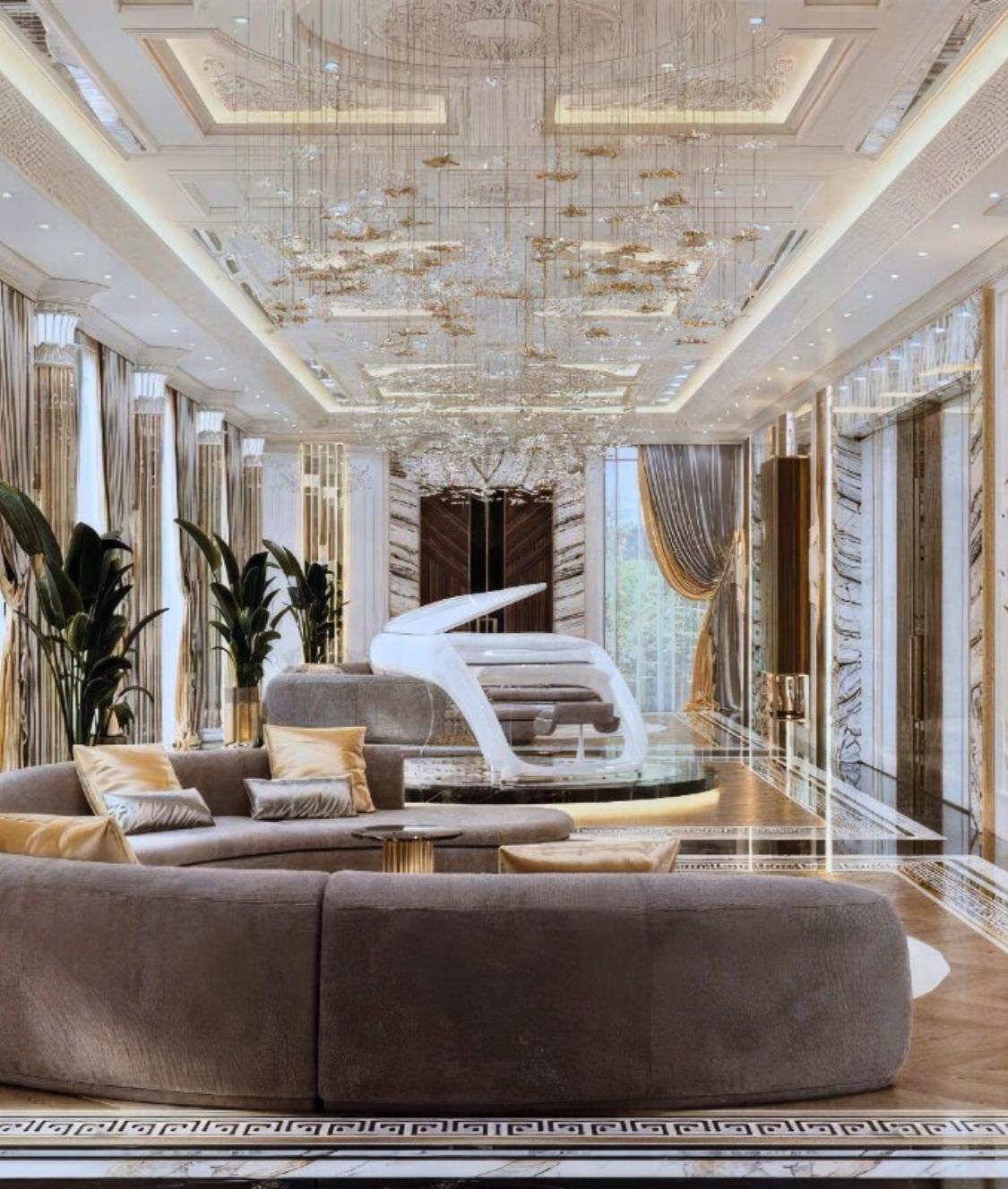 تصميم داخلي فيلات بطراز ملكي وذوق فاخر في دبي