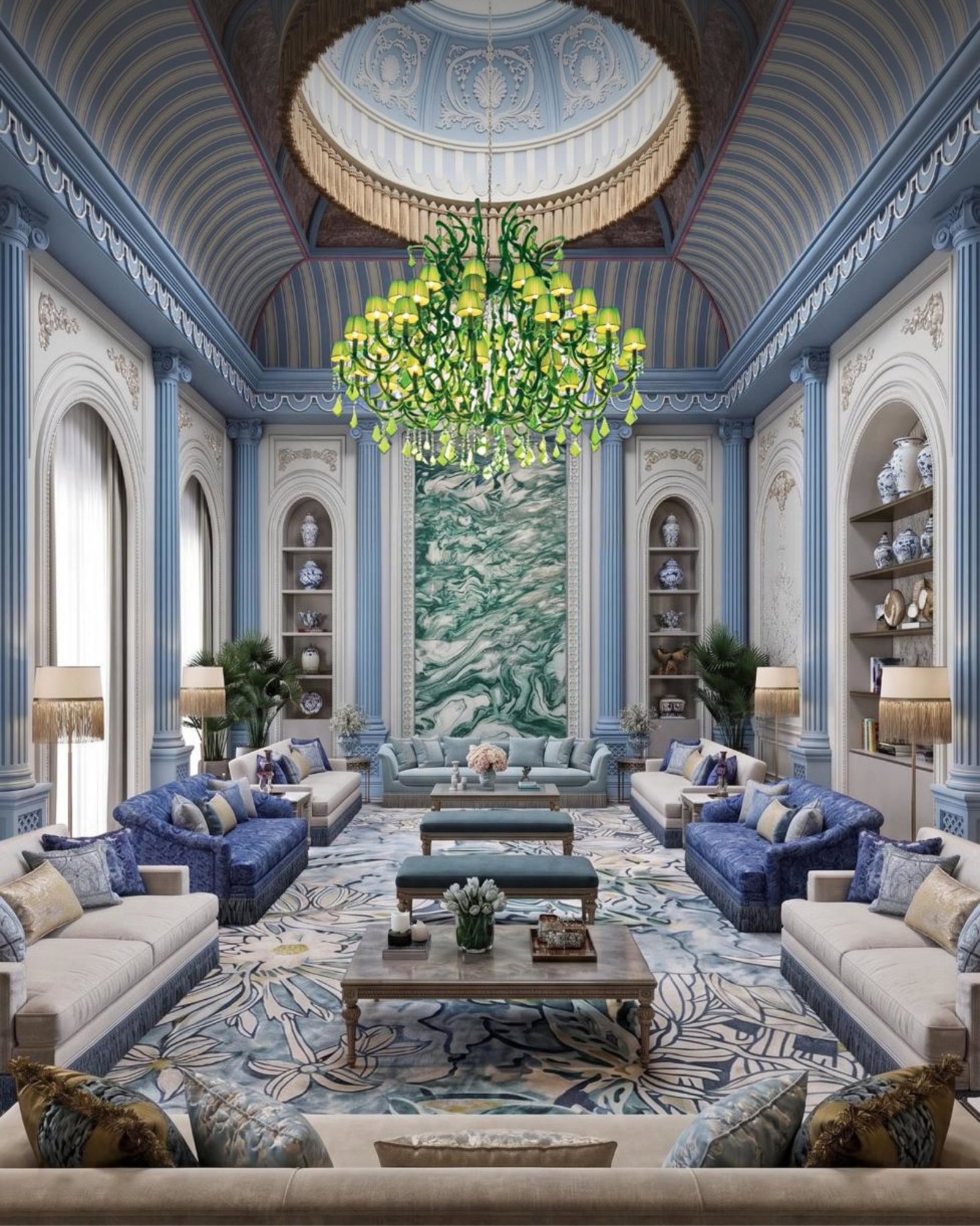 أفكار تصميم مجالس فاخرة لواحة عربية