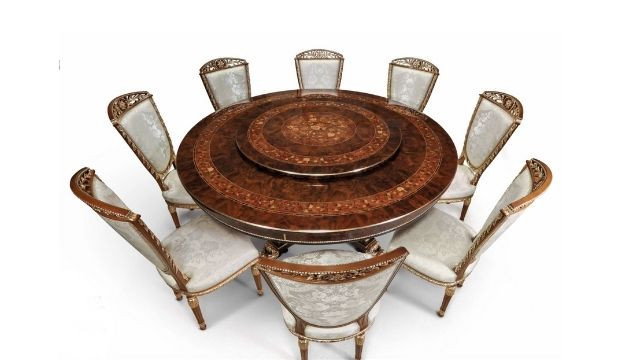 Classic Design Round Dining table With California Walnut briar finishing