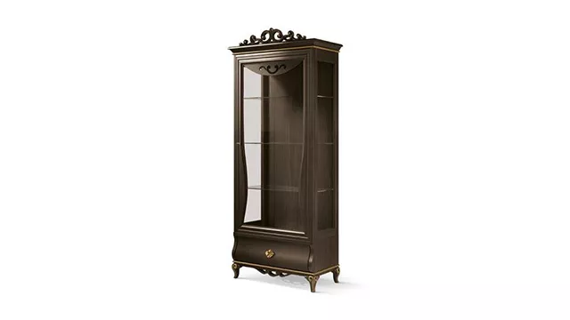 right door and 1 drawer glass cabinet