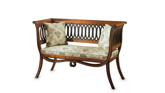 Elegant Walnut Small Sofa