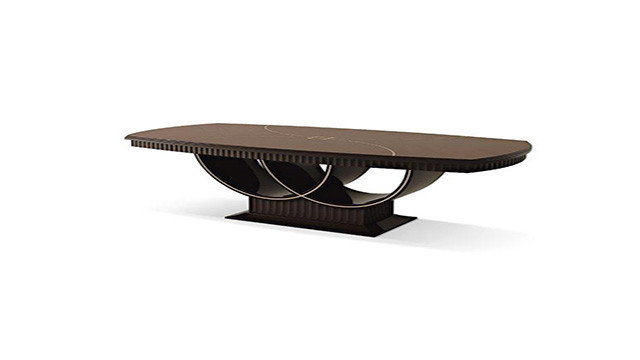 Fixed barrel table - herringbone and decor