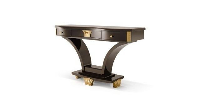 Drawers console with fan feet