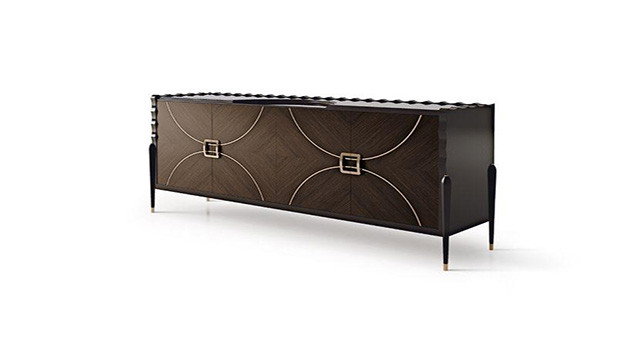 4 doors sideboard - 2 drawers inside - herringbone and decor