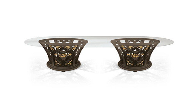 Oval table glass top