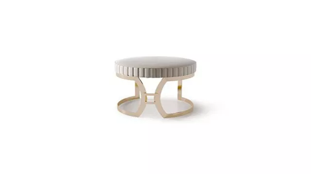 Luxury Padded pouff with metal base