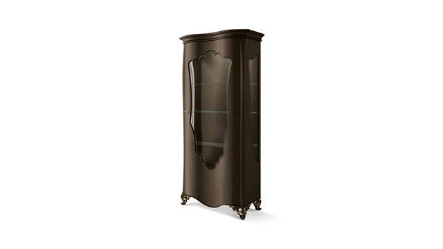right door glass cabinet without friezes with transparent glasses