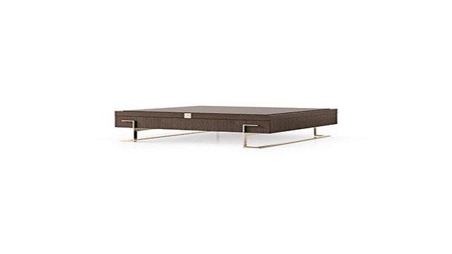 Square coffee table with metal legs