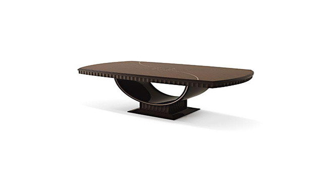 Fixed barrel table - herringbone and decor