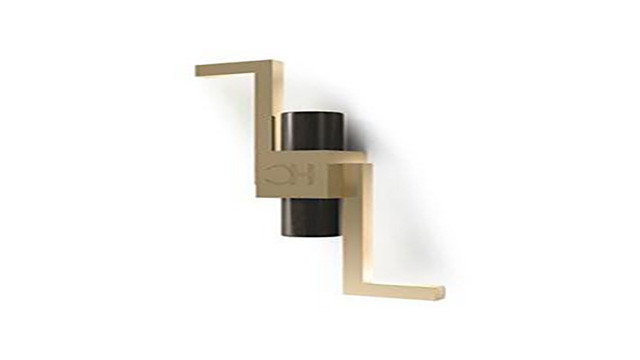 Wooden cylinder Wall Lighting with Gold Accent