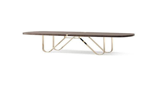 Fixed barrel table with metal base